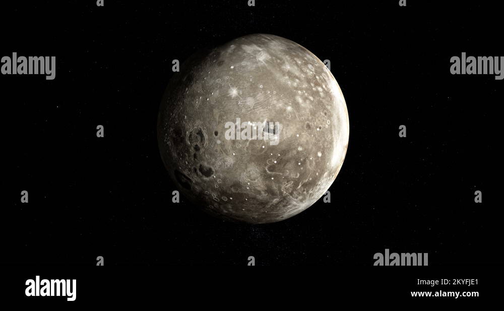 Satellite Oberon or Uranus IV, moon of Uranus, rotating. Loop Stock