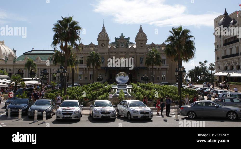 Crowd of People Visit Monte Carlo Casino Entertainment Complex in
