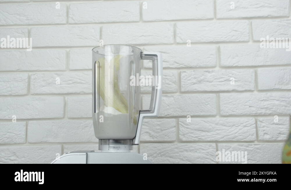 Preparation of a milkshake in a blender Stock Video Footage Alamy