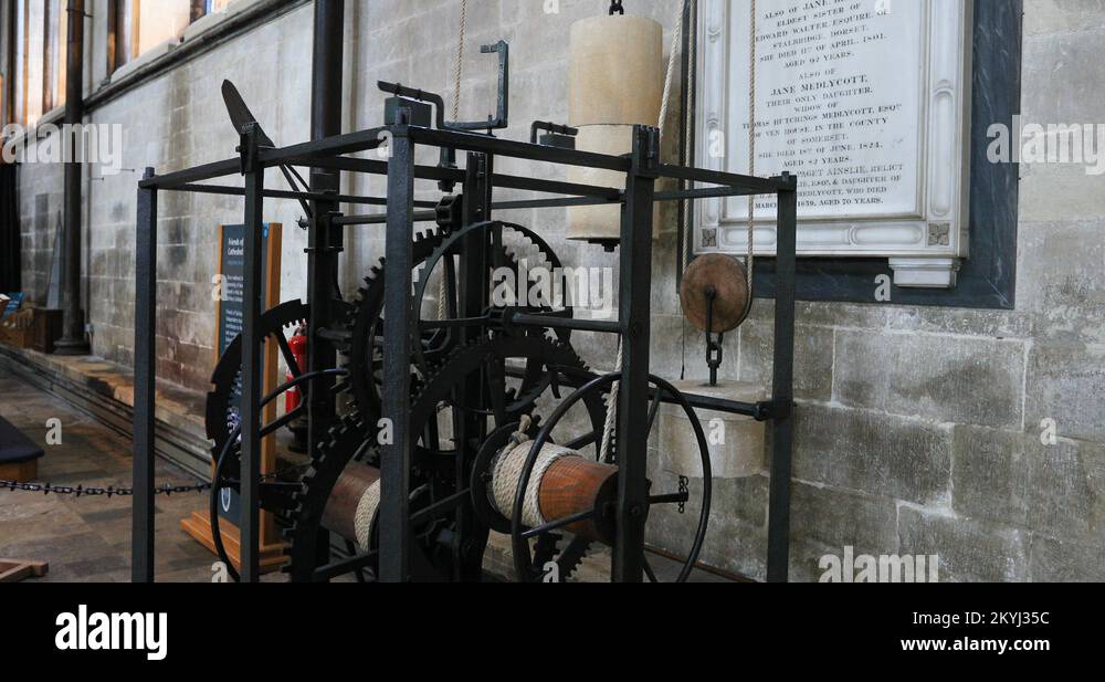 Salisbury Cathedral oldest working modern clock in the world 4K Stock Video Footage Alamy