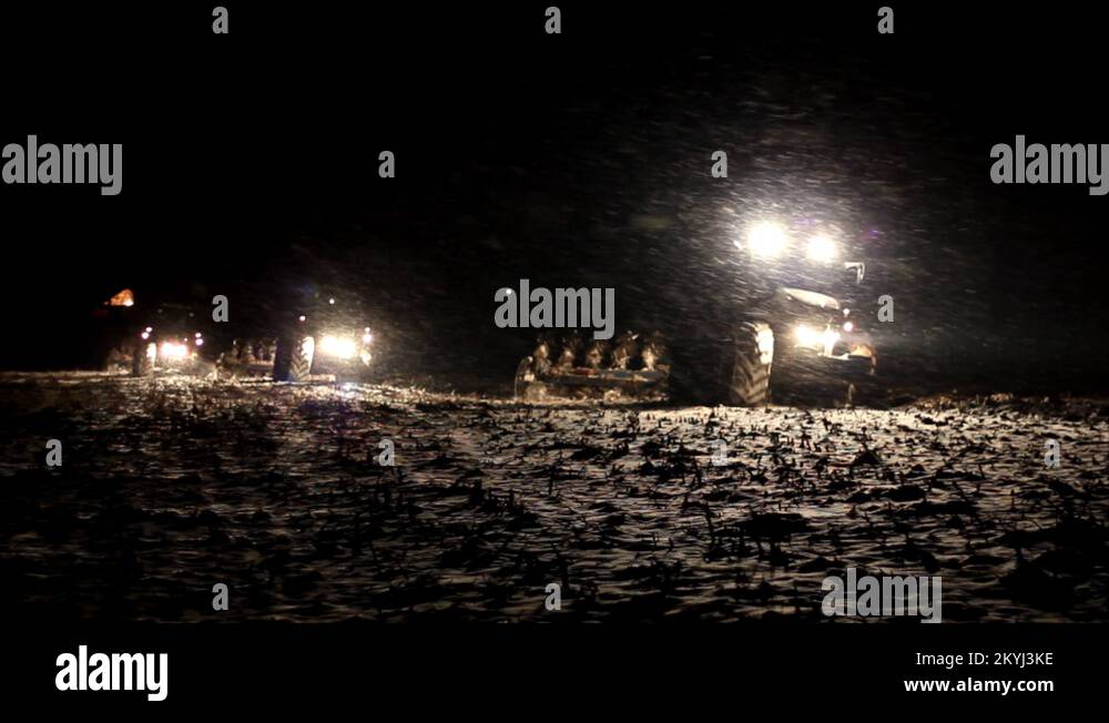 Farm tractors at night Stock Videos & Footage HD and 4K Video Clips