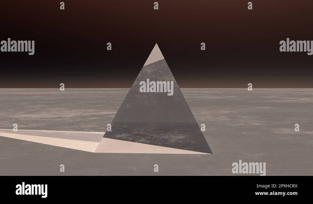 4d Pyramid Rotation 4K rotation glass pyramid from sky to ground in the wilderness,Sci-fi ...