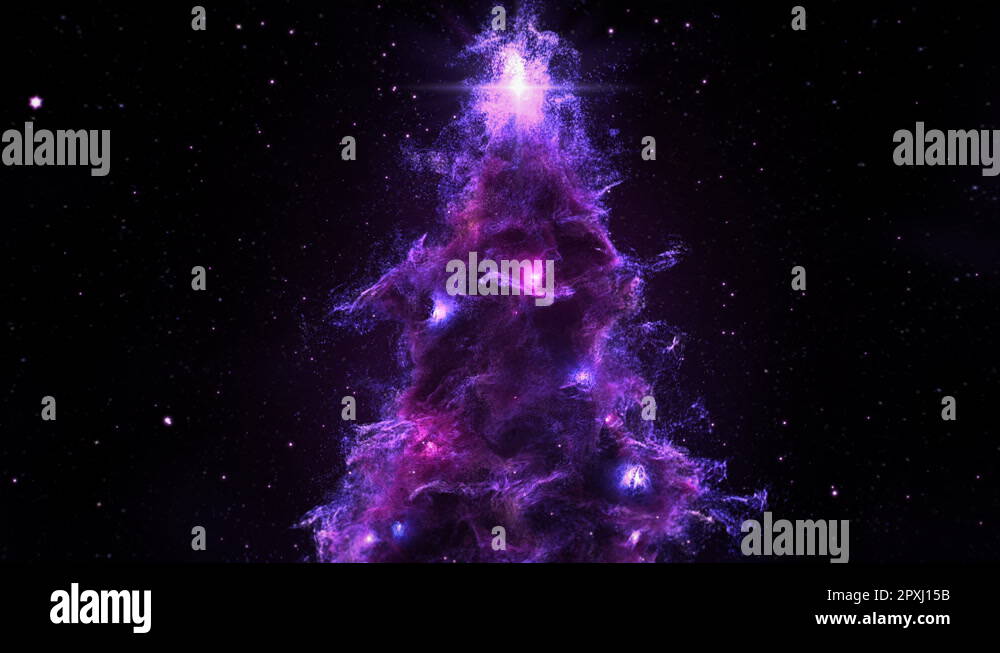 Purple Violet Nebula Christmas Fir Tree background 4k resolution Stock Video Footage Alamy