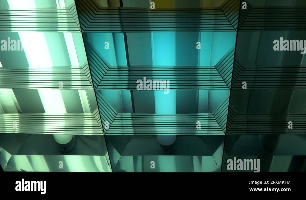 Fluorescent lights turning on and off Stock Video Footage Alamy