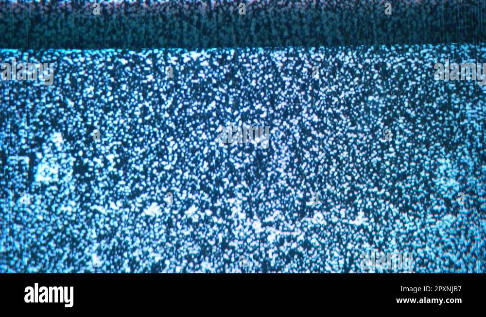 A flickering, analog TV signal. VHS retro recording video cassettes, TV