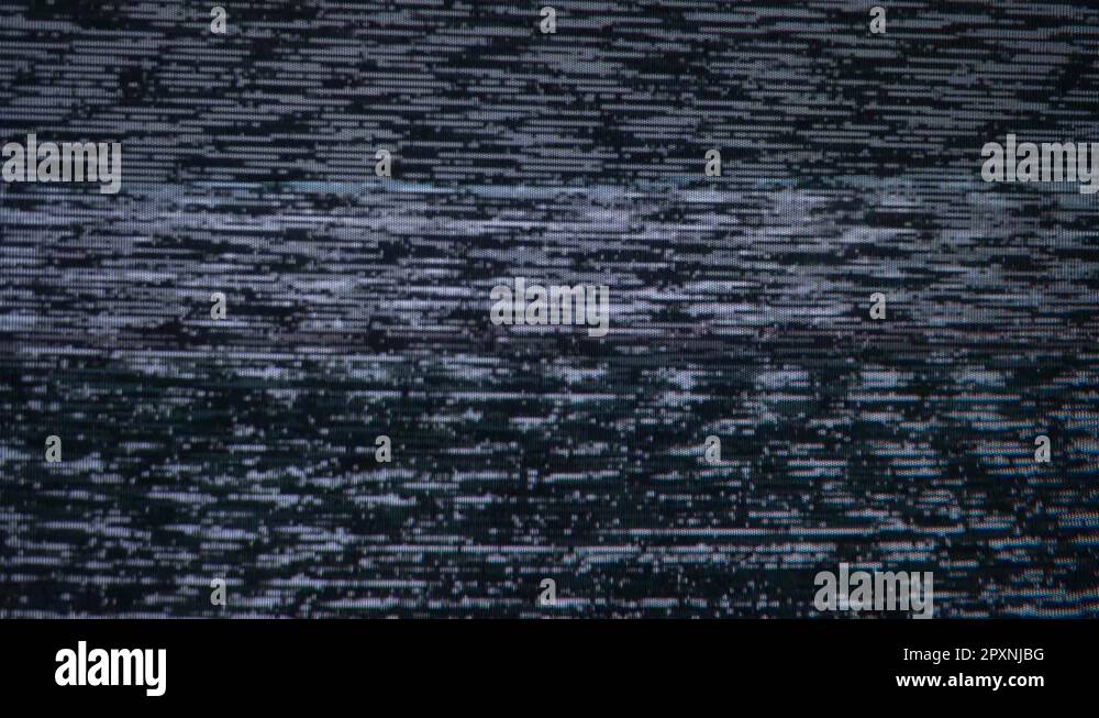 A flickering, analog TV signal. VHS retro recording video cassettes, TV