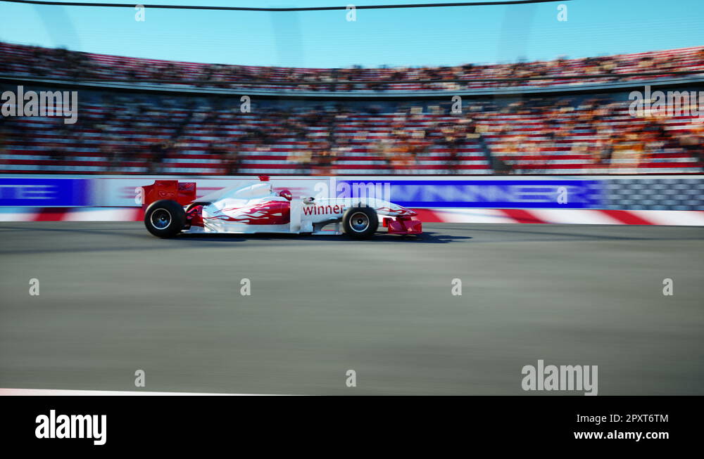 Race car. Formula 1. Very fast driving. Realistic 4K animation Stock ...
