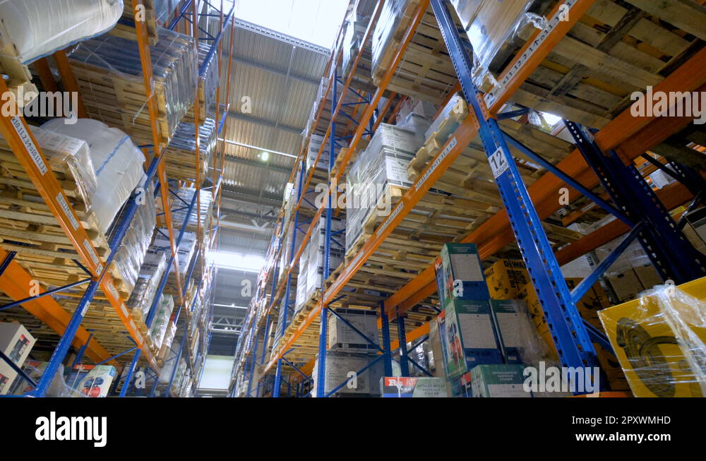 Warehouse. Racks and shelves in a warehouse. 4K Stock Video Footage - Alamy