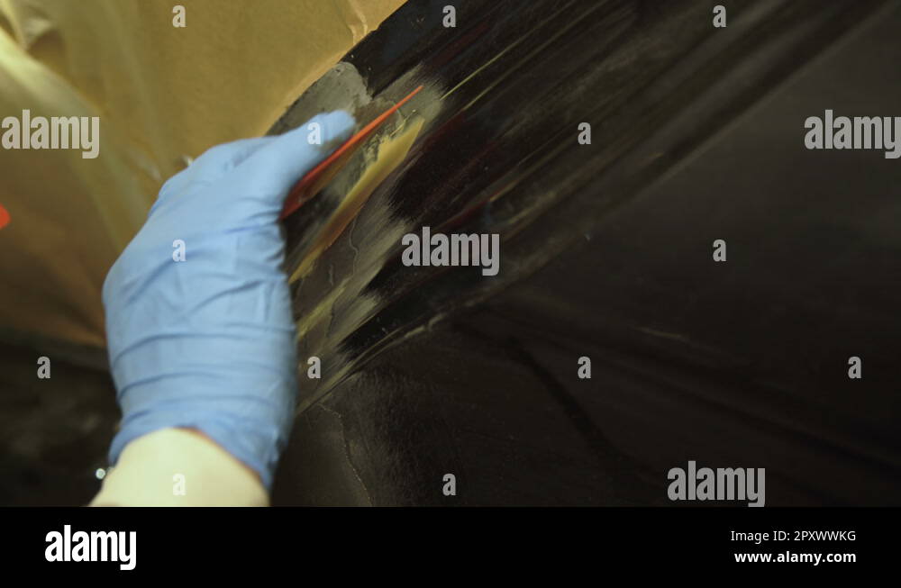 Applying the auto primer on the car body 4K Stock Video Footage Alamy