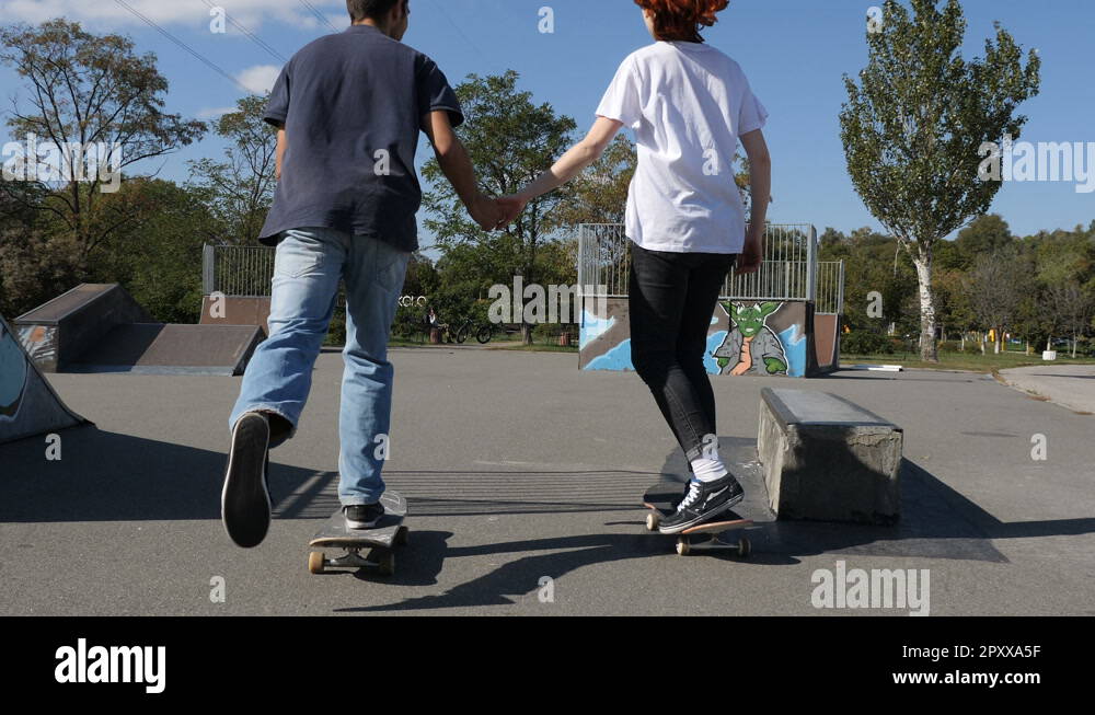 Girl skatepark not inline not skates Stock Videos & Footage HD and 4K