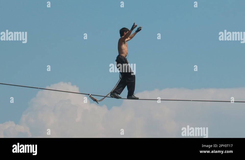 Tightrope walker illustration Stock Videos & Footage HD and 4K Video