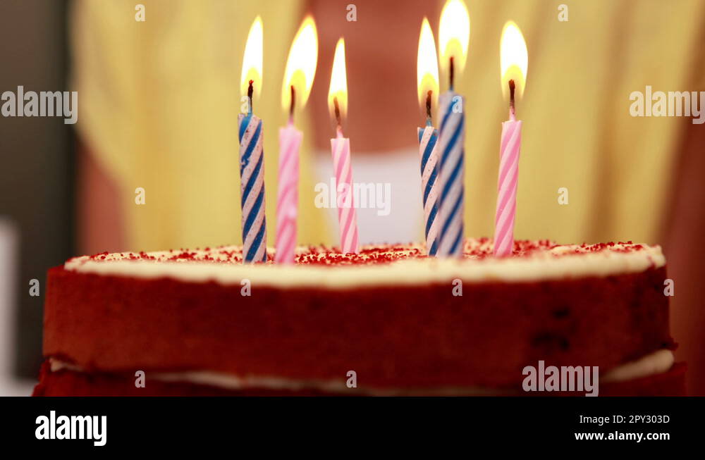 Birthday cake six candles Stock Videos & Footage HD and 4K Video