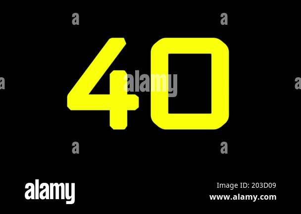 50 seconds countdown timer with bold yellow countdown animation on ...