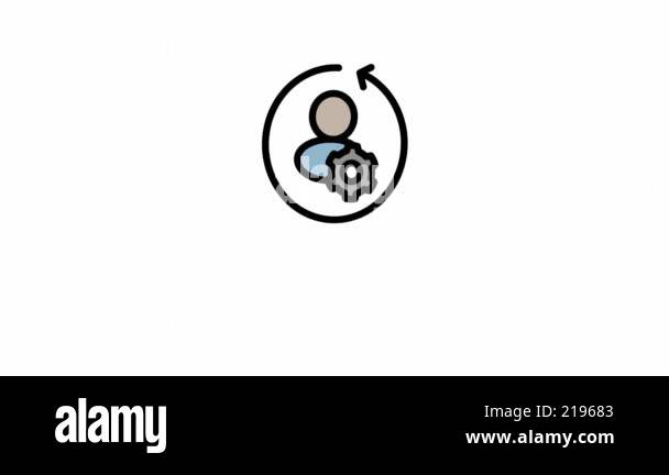 Modern user settings animated icon - Agile and teamwork symbol motion ...