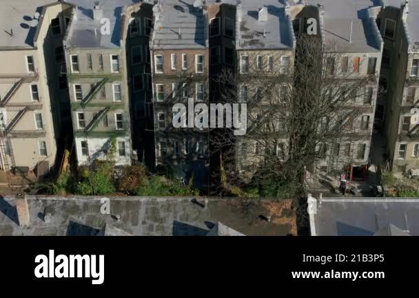 Aerial view of Williamsburg, Brooklyn, showcasing residential homes ...