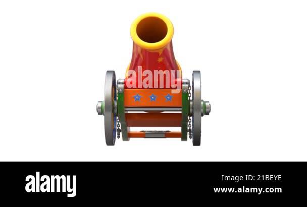 Rotation of ancient circus cannon - 3D animation seamlessly loopable ...