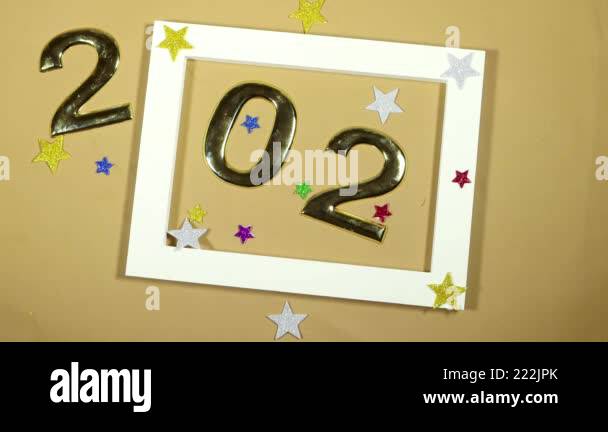 golden numbers 2025 two thousand twenty five new year with blue, stars ...