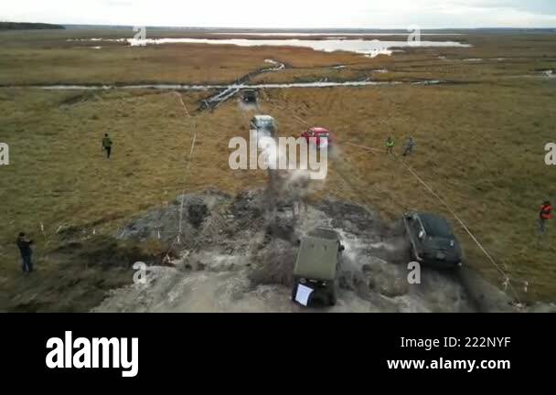 Crazy off-road racing in the swamps of Kazakhstan. Special vehicles ...
