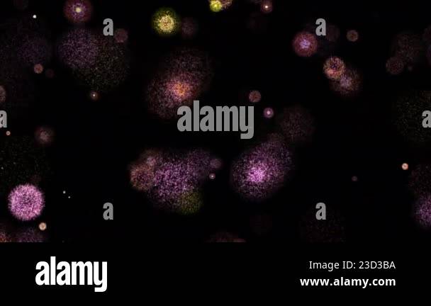 Abstract seamless loop many spark fireworks particles animation effect ...