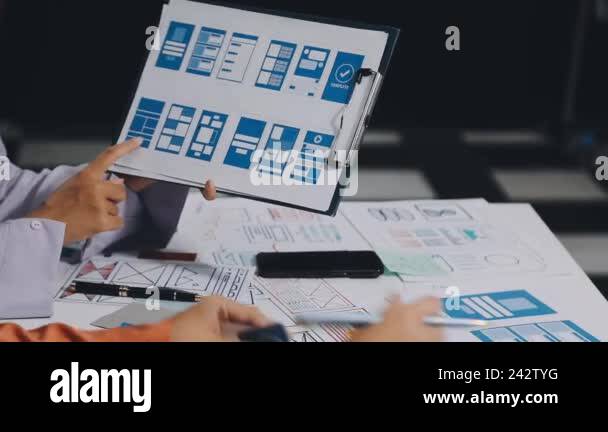 business people working with project on office table, original photoset ...