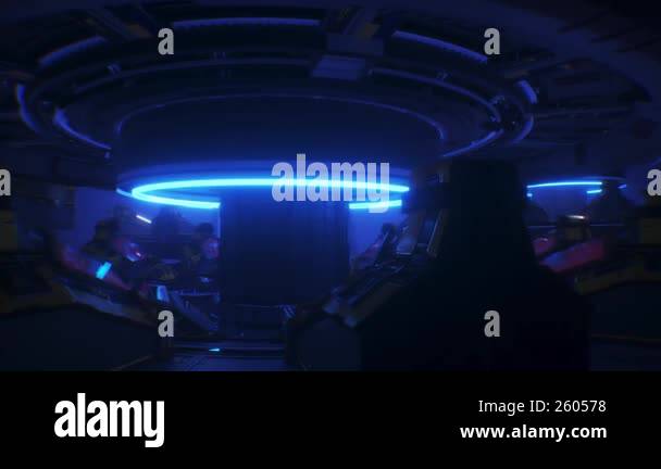 Futuristic Laboratory With Cryocapsules With Sleeping Peoples Cryo