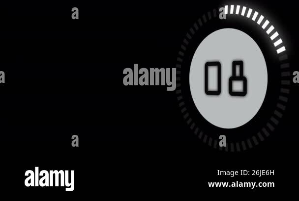 animation showing a 10 times countdown timer on a black background ...