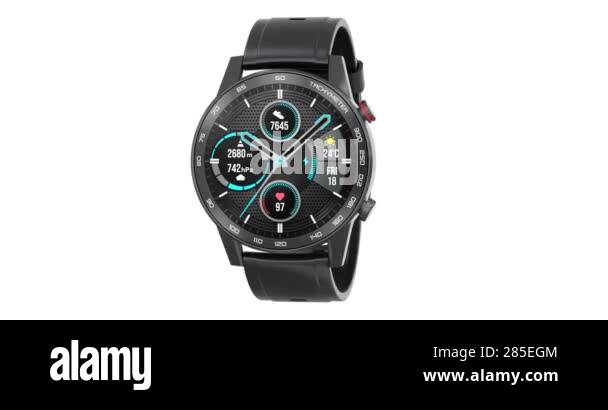 Rotation of sport smart watch with silicone wristband - 3D animation ...