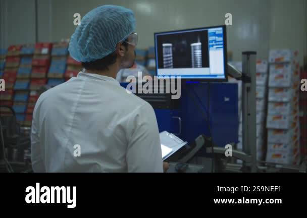 The production control supervisor inspects and controls the operation ...