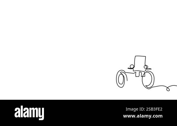 Tractor with hay stack, haycock, straw, thatch, animated illustration ...