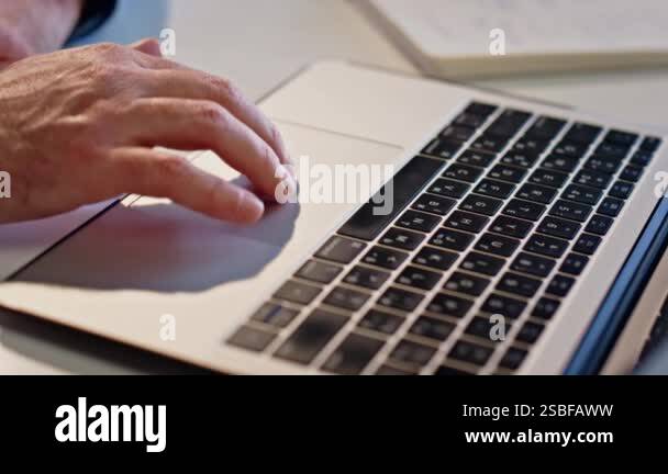 Man Pressing Button On Computer Man hands typing keyboard computer in light office closeup. Businessman ...