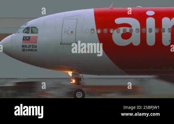 KUALA LUMPUR, MALAYSIA - JANUARY 14, 2025: Side view, plane Airbus A330 ...