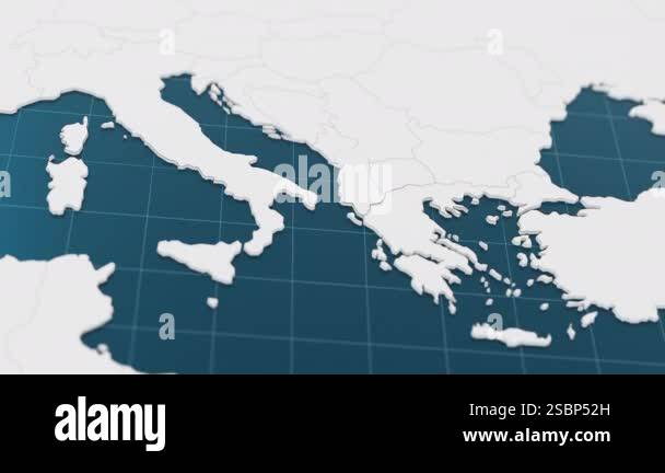 Highlight with blue of Albania 3d map with pointer pin surrounded with ...