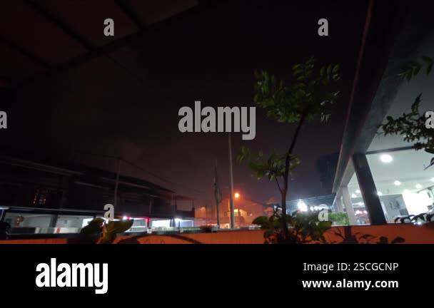 Time lapse outdoor night scene of Asian chinese people playing