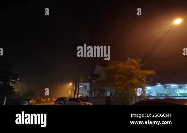Perak,Malaysia. January 28,2025 Time lapse outdoor night scene of