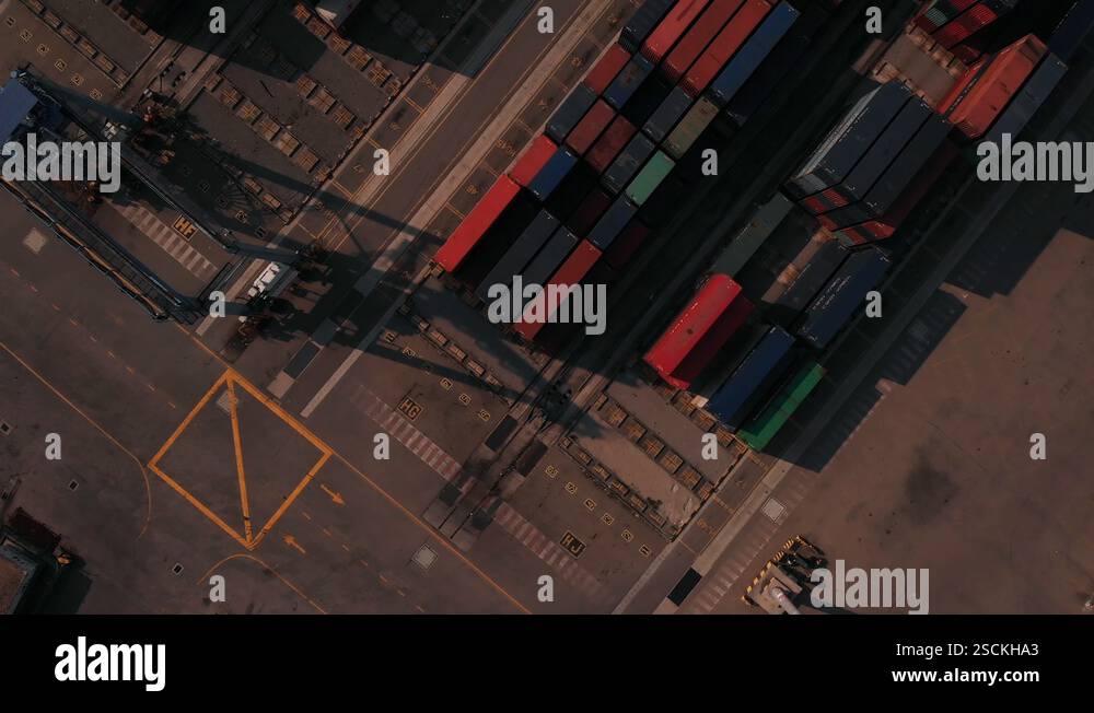 shipping container top view Stock Video Footage - Alamy