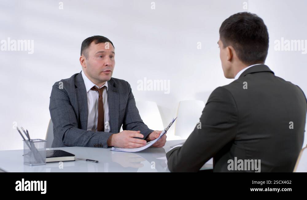 Angry Job Candidate Leaving Interview Stock Video Footage - Alamy