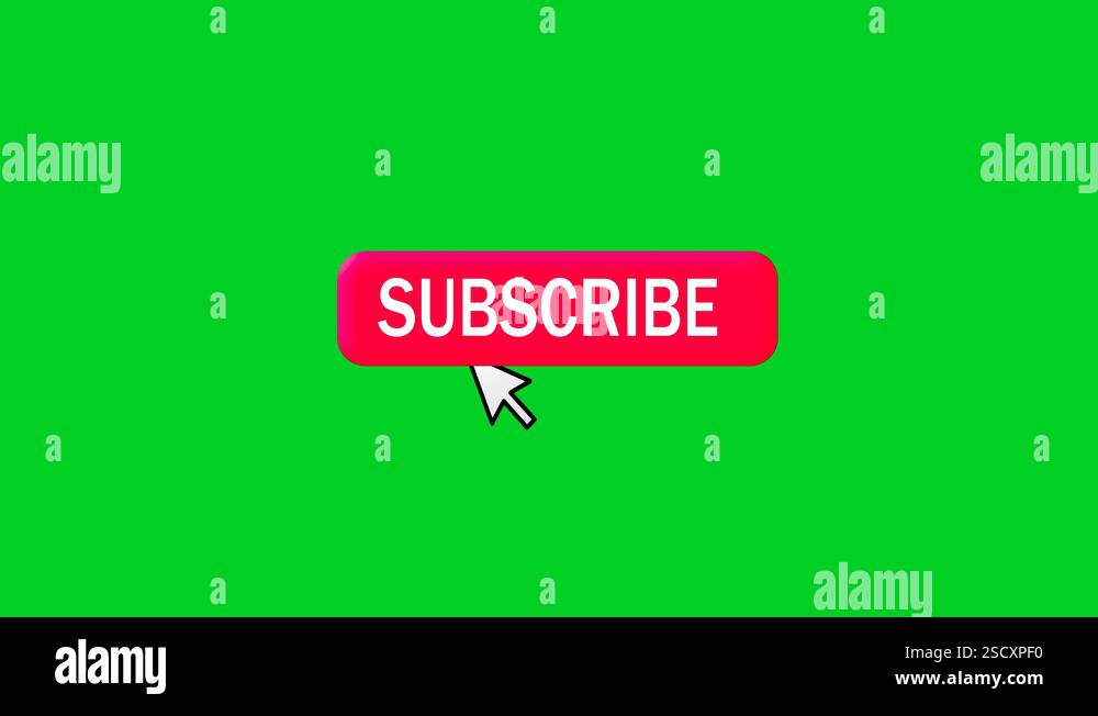 Animated Subscribe Button on a green chroma key background Stock Video ...