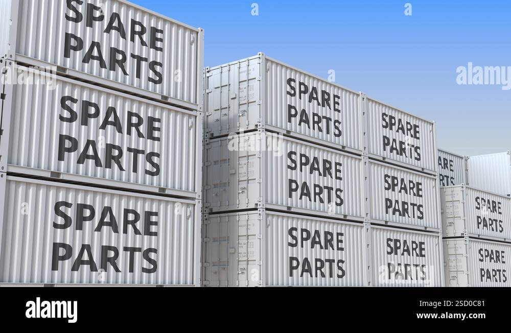 File Container For Production Container terminal full of containers with spare parts. Production ...