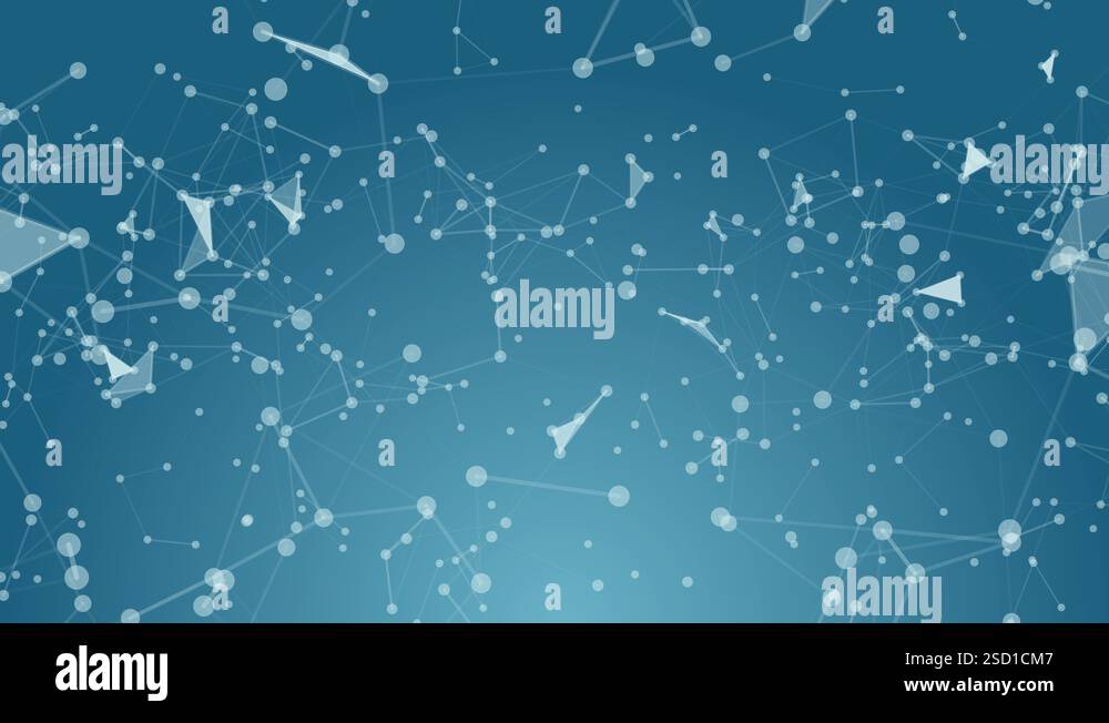 Wireframe Flying Object Abstract geometry flying wireframe network and connecting dot in space ...
