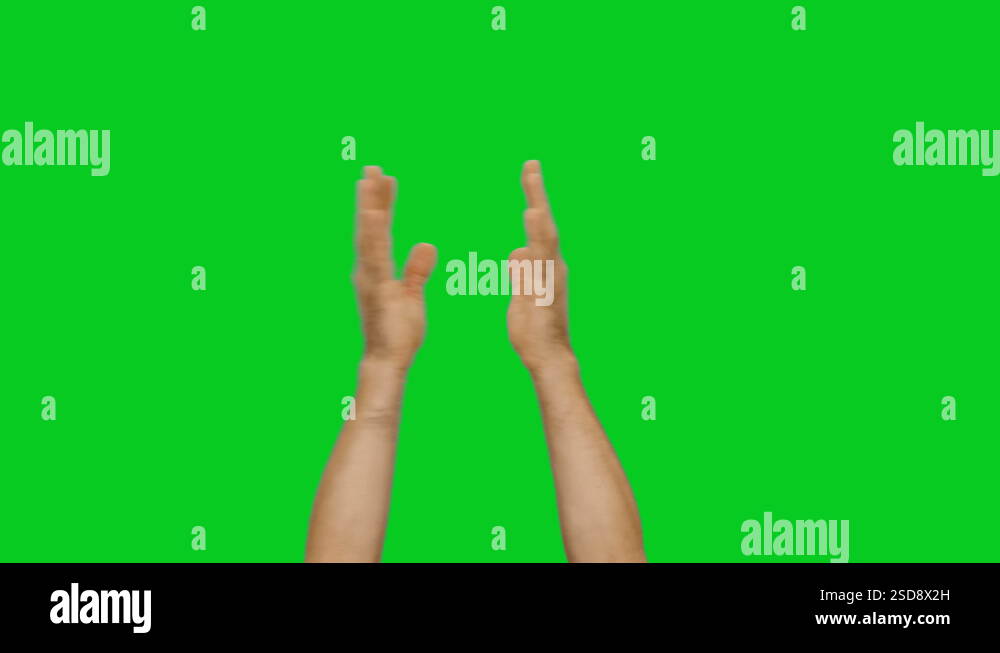 Clapping hands on green screen background Stock Video Footage - Alamy