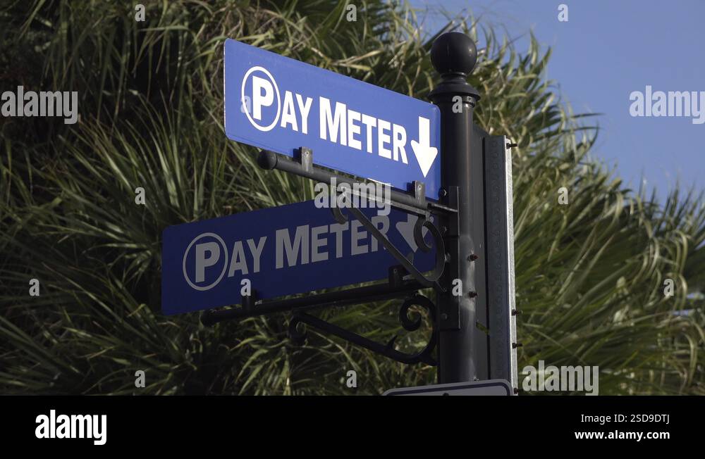 Pay meter sign blowing in wind 4k Stock Video Footage - Alamy