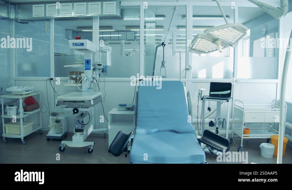 Equipped labour unit set for giving birth Stock Video Footage - Alamy