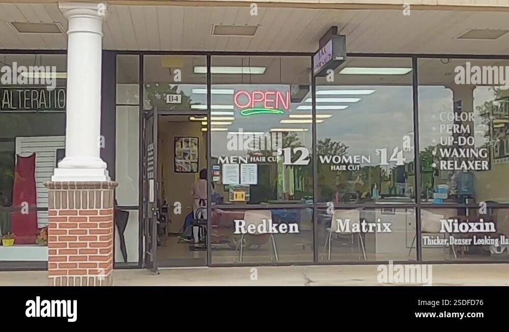 Nail salon retail store entrance door open people inside Pleasant Hill ...