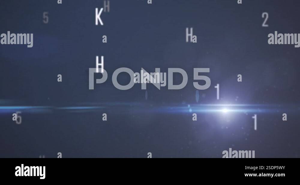 Digital animation of random letters in the alphabet and numbers moving ...