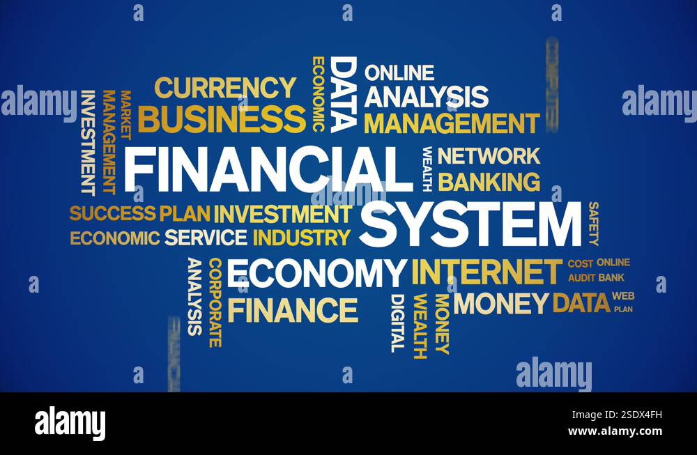 4k Financial System Animated Tag Word Cloud,Text Design Animation ...
