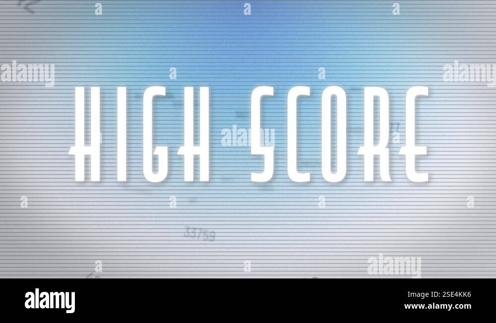 Animation of high score text over floating changing numbers Stock Video ...