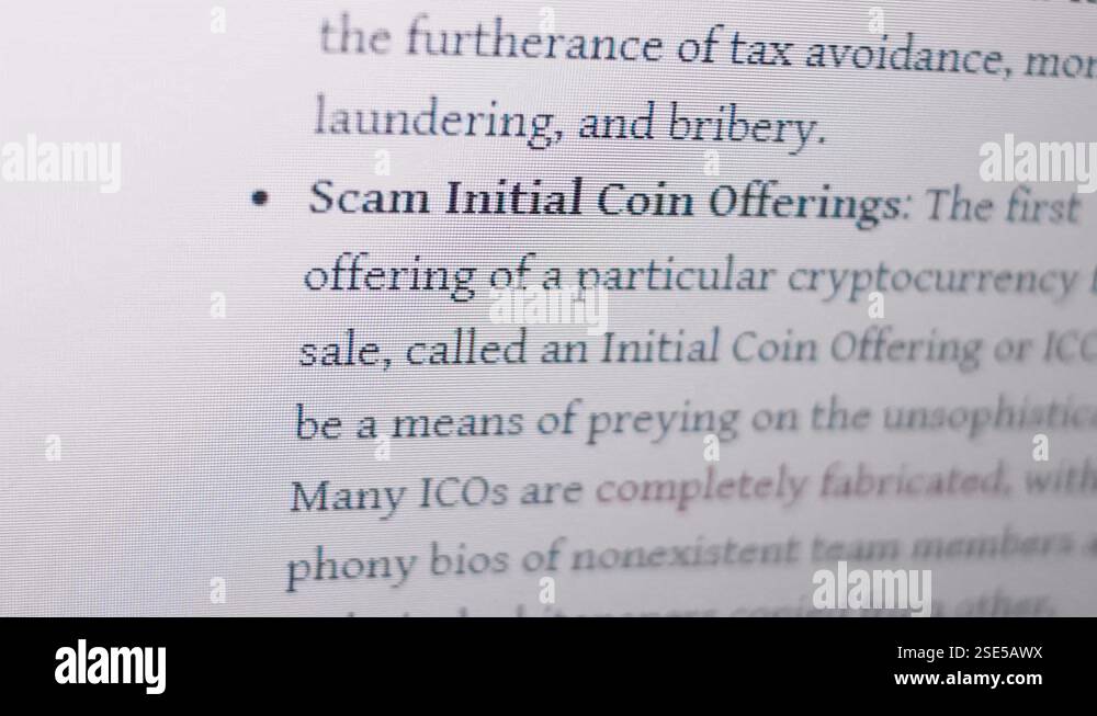 Cryptocurrency fraud and scam initial coin offerings Stock Video ...