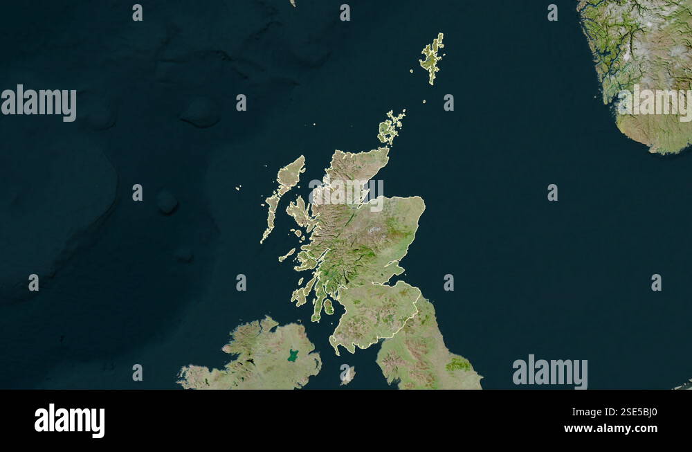 Scotland Map Zoom In Scotland - Great Britain map - zoom. Regions. Satellite Stock Video ...