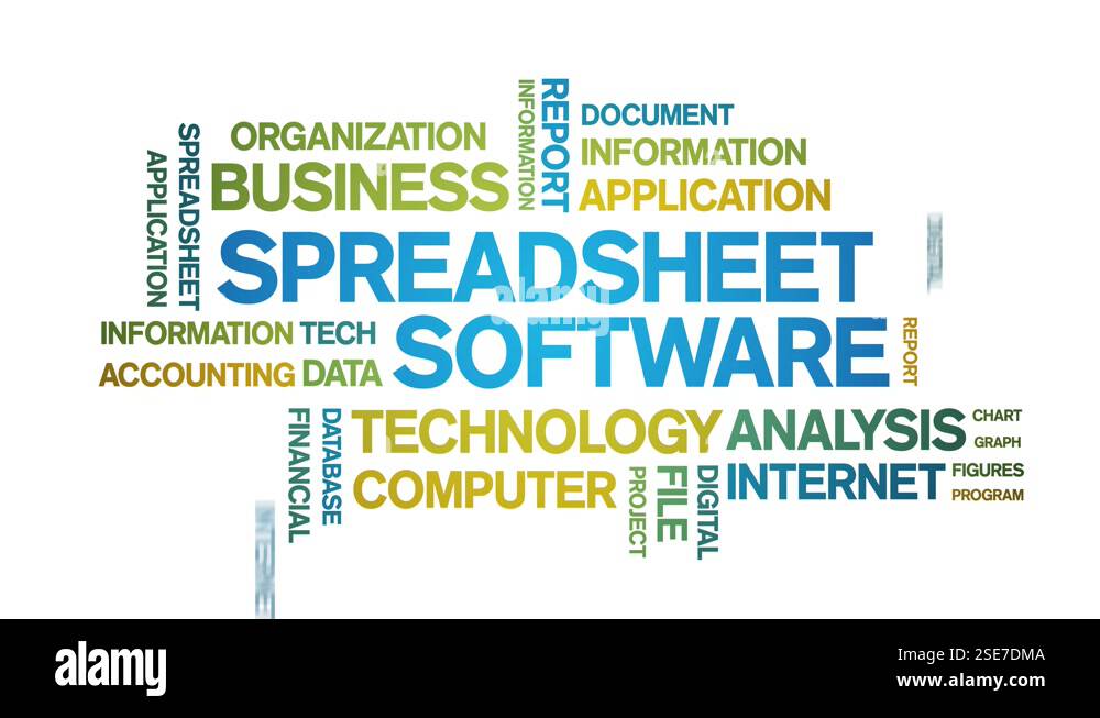 Spreadsheet Software Animated Tag Word Cloud,Text Animation seamless ...