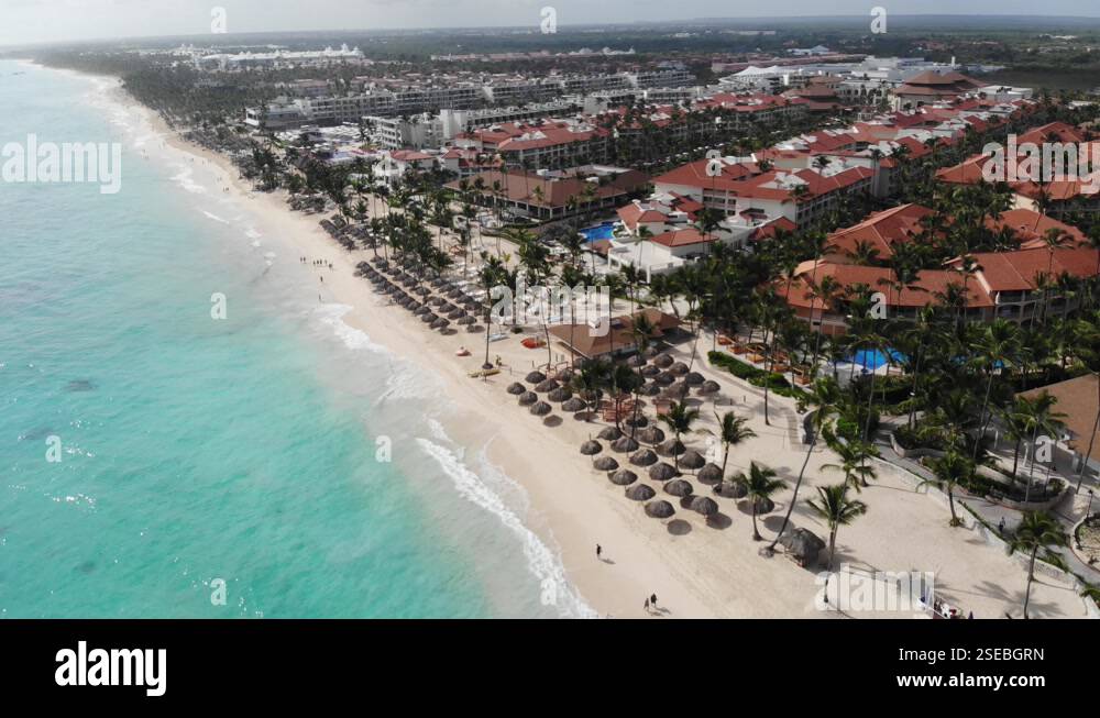 Luxury resort at the beach on the coast of Dominican Republic, vacation ...